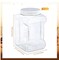 3 Pieces 1 Gallon Clear Plastic Jar with Ribbed Liner Screw on Cap Wide Mouth Square Screw Top Food Storage Containers PET Plastic Canisters with Lids Grip Jars Food Safe